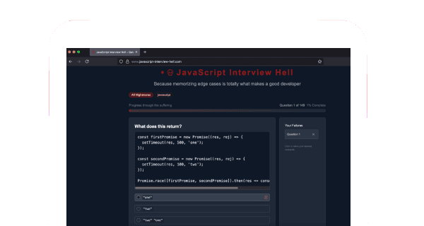 JavaScript Interview Hell website